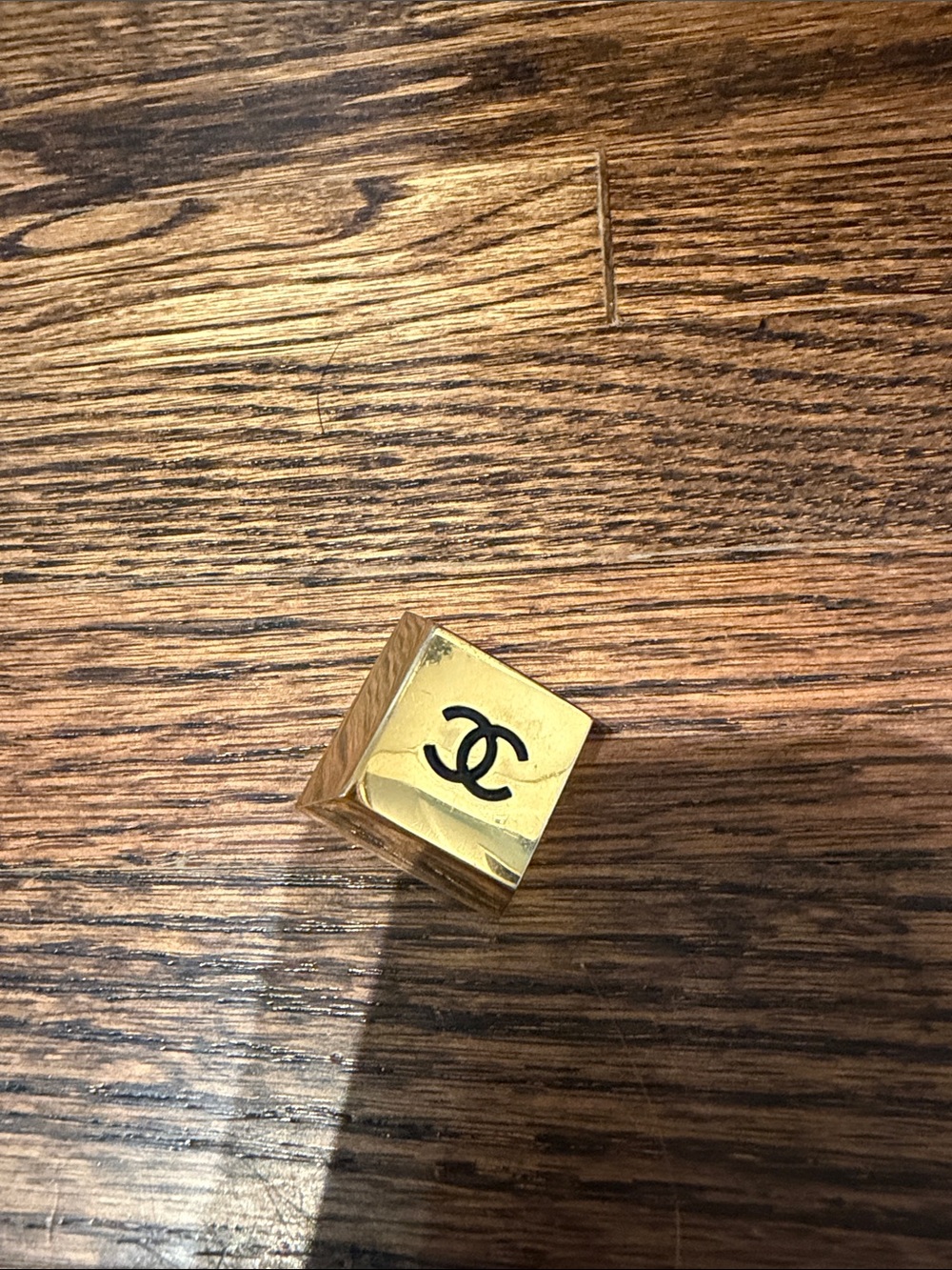 CHANEL Gold-tone CC Cube Earring single